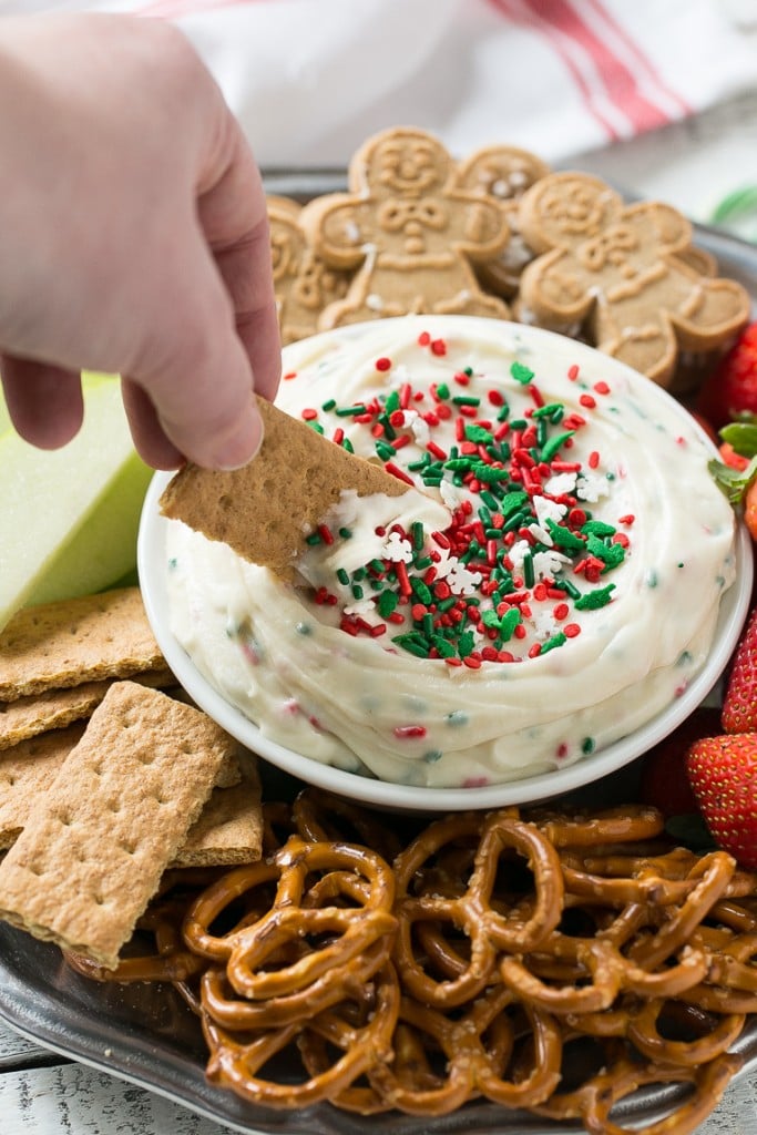 Christmas Cookie Dough Dip - Dinner at the Zoo