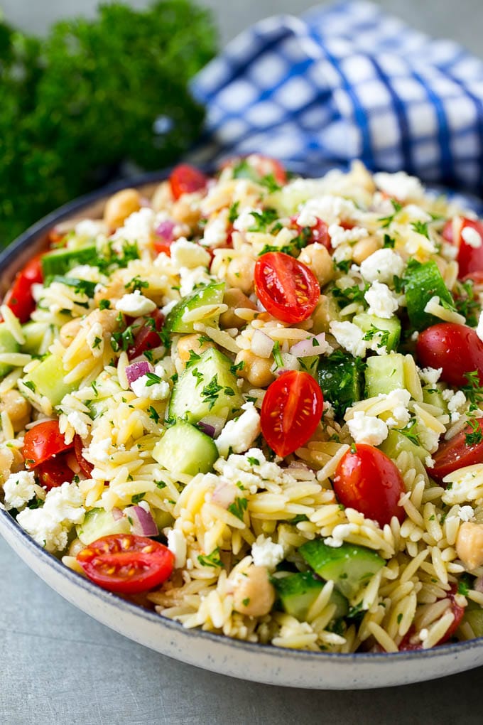 Orzo Salad with Vegetables and Feta - Dinner at the Zoo